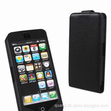 Genuine Leather Mobile Phone Book Cases for iPhone, Various Colors Available